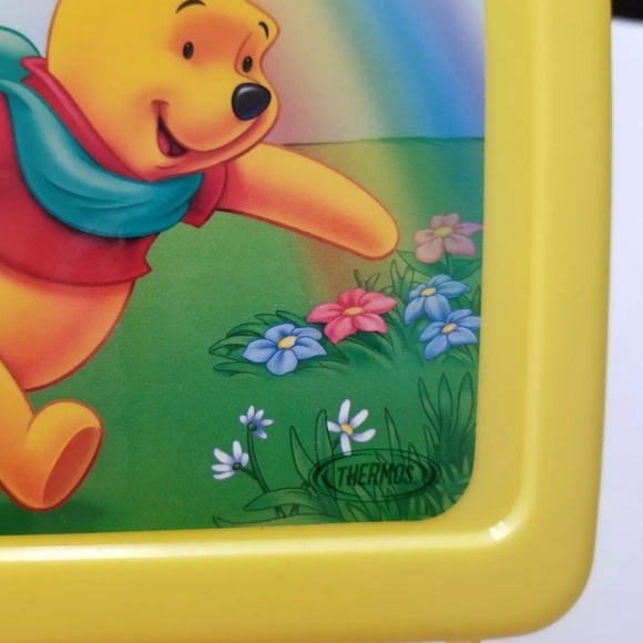 Disney Winnie the Pooh Piglet Plastic Lunch box Matching Thermos Mug Vintage New - Picture 4 of 14